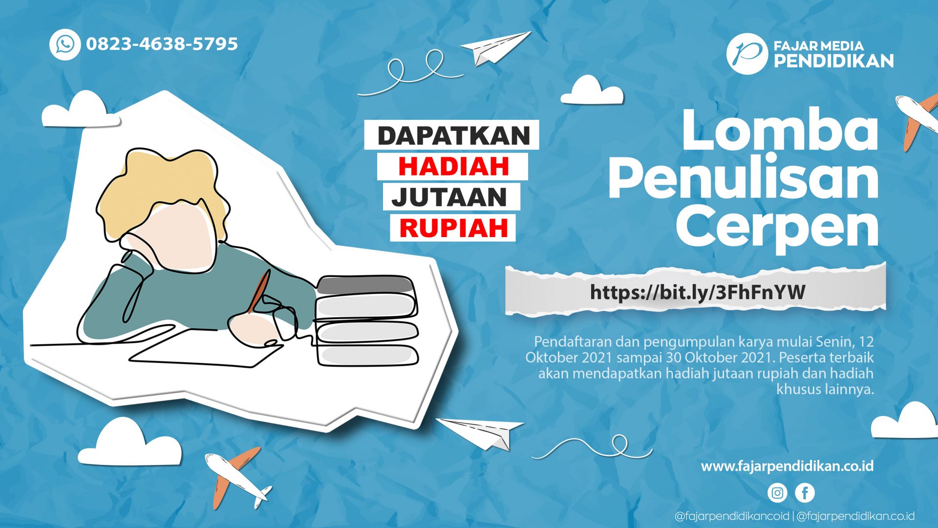 Yuk Ikut, Lomba Menulis Cerpen Berhadiah Jutaan Rupiah