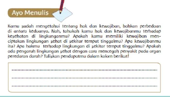 3 Kunci Jawaban Tema 4 Kelas 5 SD MI Halaman 121 Subtema 3, Kewajiban dan Hak Lingkungan yang Sehat