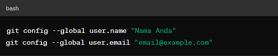 Konfigurasikan Nama Pengguna dan Email