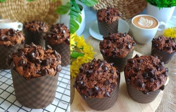 Resep Chocolate Banana Muffins, Pisang Matang Jadi Kue Mewah