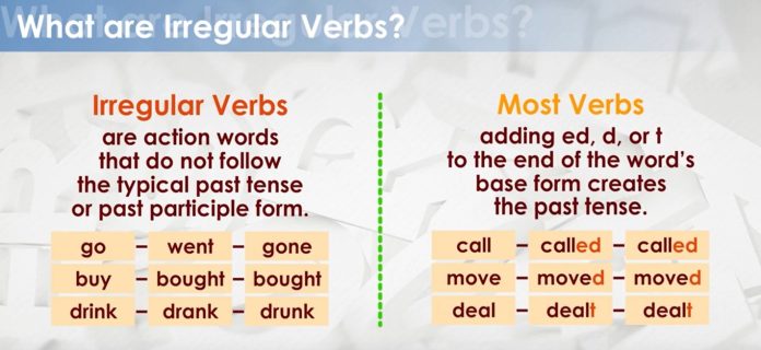 Pengertian irregular verb, jenis dan fungsi dalam kalimat