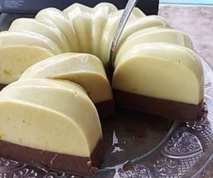 Resep Puding Alpukat Cokelat, Two In One