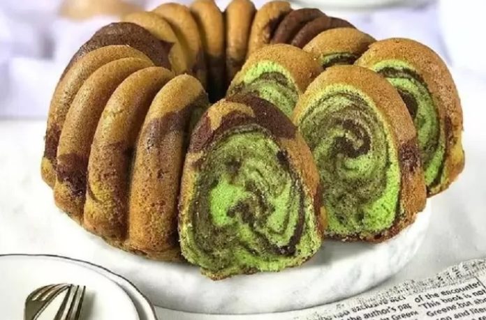 Resep Bolu Marmer Pandan