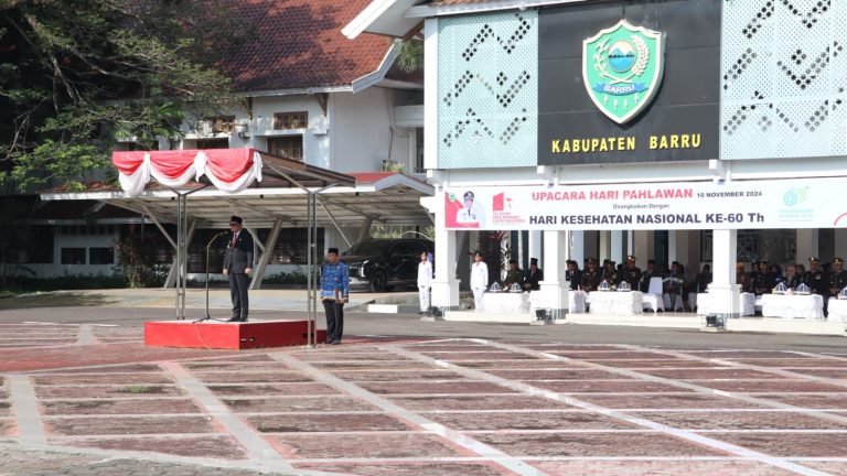 Bupati Barru Pimpin Upacara Peringatan Hari Pahlawan dan Hari Kesehatan Nasional 2024